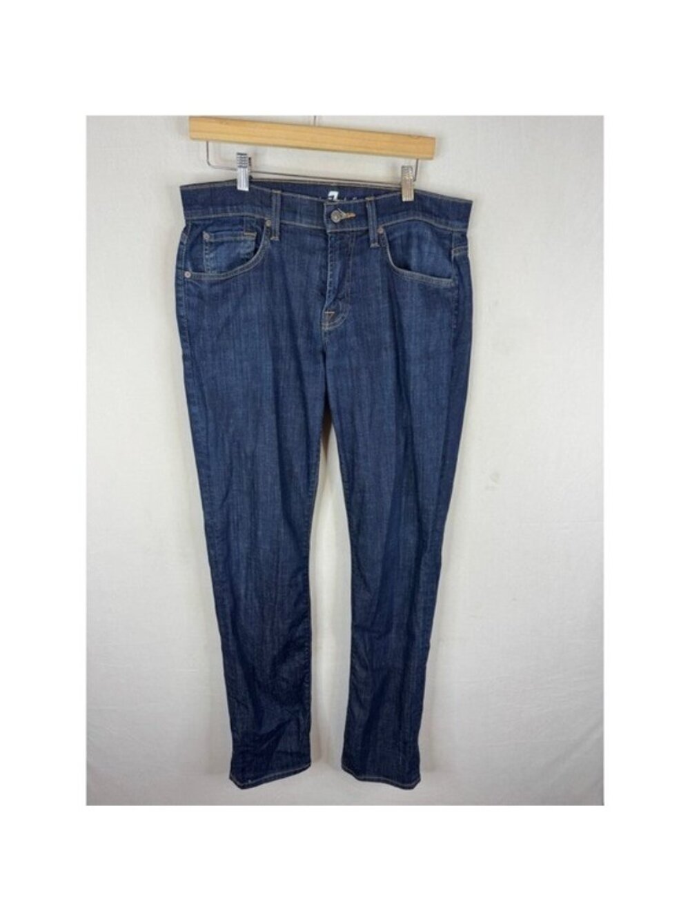 7 For All Mankind The Straight Mens Dark Wash Denim Jeans Size 32X34